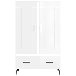 Acheter vidaXL Buffet haut blanc brillant 69,5x31x115 cm bois d'ingénierie