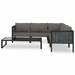 Maison Chic Salon de jardin 6 pcs + coussins - Mobilier/Meubles de jardin - Table et chaises d'extérieur Résine tressée Anthracite -MN19565