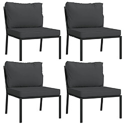 Acheter Maison Chic Salon de jardin 9 pcs + coussins - Mobilier/Meubles de jardin - Table et chaises d'extérieur gris acier -MN17139