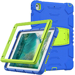 Coque en TPU + Silicone Résistant aux chutes avec béquille Bleu/Chaux pour votre Apple iPad 9.7 pouces (2018)/(2017)/Pro 9.7 pouces (2016)/Air 2