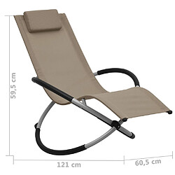 Helloshop26 Transat chaise longue bain de soleil lit de jardin terrasse meuble d'extérieur pour enfants acier taupe 02_0012914 pas cher