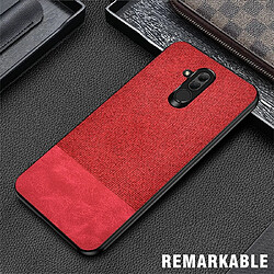 Wewoo Housse Coque de protection antichoc PU épissage + tissu pour Huawei Mate 20 Lite rouge