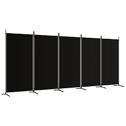 vidaXL Cloison de séparation 5 panneaux Noir 433x180 cm Tissu