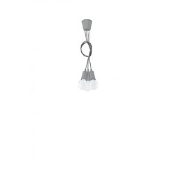 Luminaire Center Suspension DIEGO PVC gris 3 ampoules