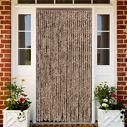 vidaXL Rideau anti-mouches beige et marron foncé 118x220 cm chenille