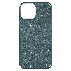 Avizar Coque iPhone 14 Paillette Amovible Silicone Semi-rigide Bleu