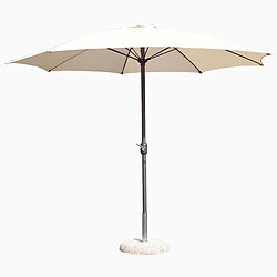 Alter Parapluie inclinable à 8 bras avec manivelle, Made in Italy, 270 x 270 cm, couleur Tortora