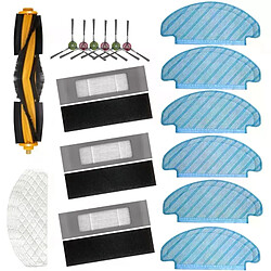 Kit de lingettes filtrantes pour aspirateur Ecovacs Deebot Ozmo T8, 21 pièces, accessoires pour brosses filtrantes