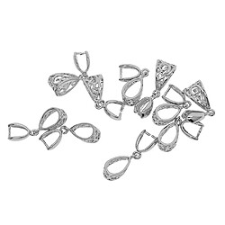 10pcs fleur en filigrane Pendentif Pinch Bails Connecteur Bijoux DIY Or Rose