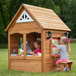 Acheter Backyard Discovery Aspen Maisonnette en Bois | Maisonnette de Jardin | Cabane Enfant Exterieur bois / Maisonnette Exterieur / Maisonnette de Jardin en bois / Cabane Maisonnette Cuisine et Accessoires