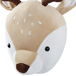 Beliani Décoration murale en peluche beige tête de cerf 23 x 30 cm BAMBI pas cher