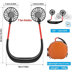 Ventilateur de Cou Portatif Ventilateur de Cou Suspendu Rechargeable, Mini Ventilateur de Tour de Cou Mains Libres avec un Fort flux d'air pas cher