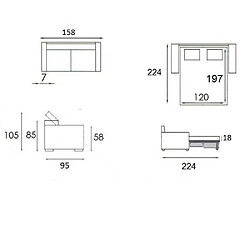 Inside 75 Canapé 2-3 places MONTMARTRE en microfibre bordeaux convertible express couchage 120cm MATELAS 18CM pas cher