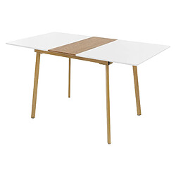 ML DESIGN MODERN LIVING Table salle à manger extensible rectangle 110/140x75 cm 4-6 personnes blanc