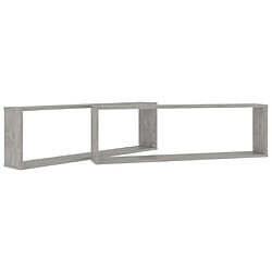 Maison Chic Lot de 2 Étagères cube murales,Etagère de rangement flottantes Gris béton 100x15x30 cm Aggloméré -MN32344 pas cher