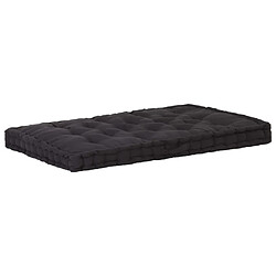 vidaXL Coussin de plancher de palette Coton 120x80x10 cm Noir