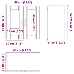 vidaXL Armoire murale de cuisine et porte en verre Lucca chêne sonoma pas cher