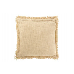 Dansmamaison Coussin Frange Coton Velours Beige