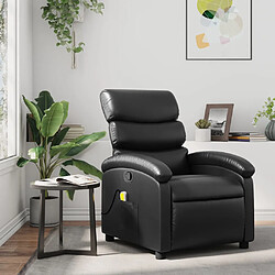 vidaXL Fauteuil de massage inclinable Noir Similicuir