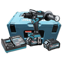 Makita - Perceuse à percussion 13 mm XGT 40 V max Li-Ion 2x 4.0 Ah avec coffret - HP001GM201