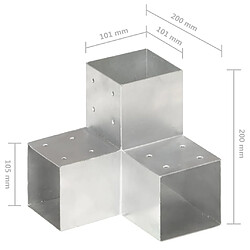 vidaXL Connecteur de poteau Forme en Y Métal galvanisé 101x101 mm pas cher