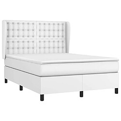 Avis Maison Chic Lit Adulte - Lit simple Lit à sommier tapissier avec matelas moelleux - Meuble de Chambre Blanc 140x200cm Similicuir -MN56947