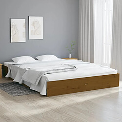 vidaXL Cadre de lit sans matelas marron miel bois massif 120x200 cm 