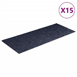 vidaXL Tapis d'escalier autocollants Rectangulaire 15 pcs 60x25 cm