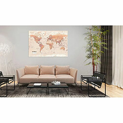 Paris Prix Tableau Imprimé World Map : Orange World 60 x 90 cm