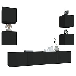 Acheter Maison Chic Ensemble de meubles TV 6 pcs | Banc TV Moderne pour salon | Meuble de Rangement - Noir Bois d'ingénierie -MN81464