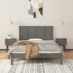 Avis Maison Chic Tête de lit scandinave,Meuble de chambre murale Gris 126x3x63 cm Bois massif de pin -MN69598