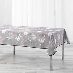 Douceur D'Interieur Nappe polyester imprimée Joline - 150 x 240 cm - Rose