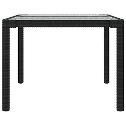 Acheter Maison Chic Table de jardin | Table d'extérieur Noir 190x90x75 cm Verre trempé/résine tressée -GKD47977