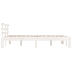 Maison Chic Lit Double - Cadre de lit,Structure du lit Contemporain Blanc Bois massif 135x190 cm -MN87718 pas cher