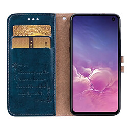 Wewoo étuis en cuir Coque Housse Etui à rabat horizontal de texture Business Style Oil pour Galaxy S10 E, avec support et emplacements pour cartes porte-monnaie (bleu) pas cher