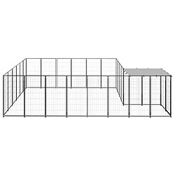 Avis Helloshop26 Chenil extérieur cage enclos parc animaux chien 12,1 m² 110 cm acier noir 02_0000493