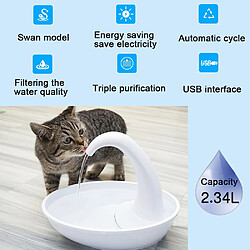 Acheter Universal 2.34L Automatic Pet Cat Water Distributor Shape Swan Flux Regulable Static Cat and Dog Drinking Water Fountain Feeding Bowl | Fournitures d'alimentation et d'arrosage pour chats