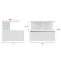 Avis Helloshop26 Table de chevet nuit armoire murale avec tiroir rangement 40 cm blanc 03_0000825