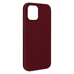 Avizar Coque iPhone 12 / 12 Pro Magsafe Silicone semi-rigide Anti-traces - bordeaux