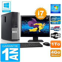 PC DELL 990 SFF Core I7-2600 Ram 4Go Disque 1 To Wifi W7 Ecran 22" - Occasion