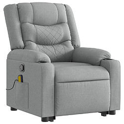 Avis vidaXL Fauteuil de massage inclinable Gris clair Tissu