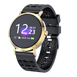 Wewoo Bracelet connecté CV08C Smart Watch avec en silicone TFT couleur de 1,0 pouces pour écranrappel des appels de soutien / surveillance de la fréquence cardiaque / de la pression artérielle / du sommeil / de l'oxygène dans le sang or noir