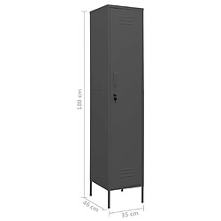 vidaXL Armoire à casiers Anthracite 35x46x180 cm Acier pas cher