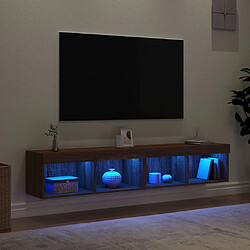 Avis vidaXL Meubles TV avec lumières LED 2 pcs chêne marron 80x30x30 cm