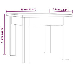 vidaXL Table basse Blanc 35x35x30 cm Bois massif de pin pas cher