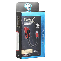 Wewoo Adaptateur J-053 Câble d'adaptateur audio de charge Jack 3,5 mm type C à C (rouge) pas cher