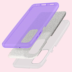 Avis Avizar Coque A13 5G et A04s Paillette Feuille Amovible Silicone Semi-rigide violet