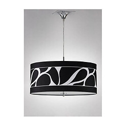 Luminaire Center Suspension Manhattan Chrome poli, blanc givré