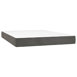 Maison Chic Lit Adulte - Lit simple Lit à sommier tapissier et matelas moelleux - Meuble de Chambre - Gris foncé 140x200cm Velours -MN11623 pas cher