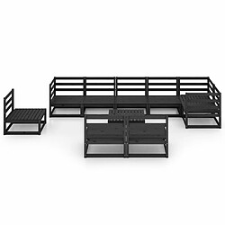 Avis Maison Chic Salon de jardin 12 pcs - Table et chaises d'extérieur - Mobilier/Meubles de jardin Moderne noir bois de pin massif -MN92017